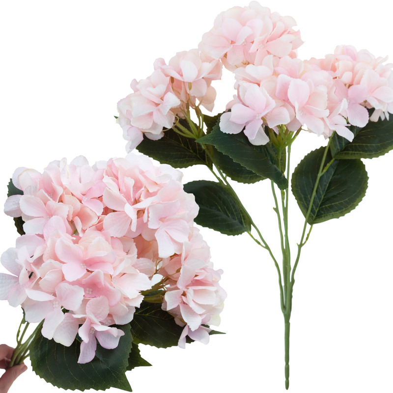 Hydrangea Dense Beautiful Bouquet Of Artificial Hydrangea Flowers Like Pink X5