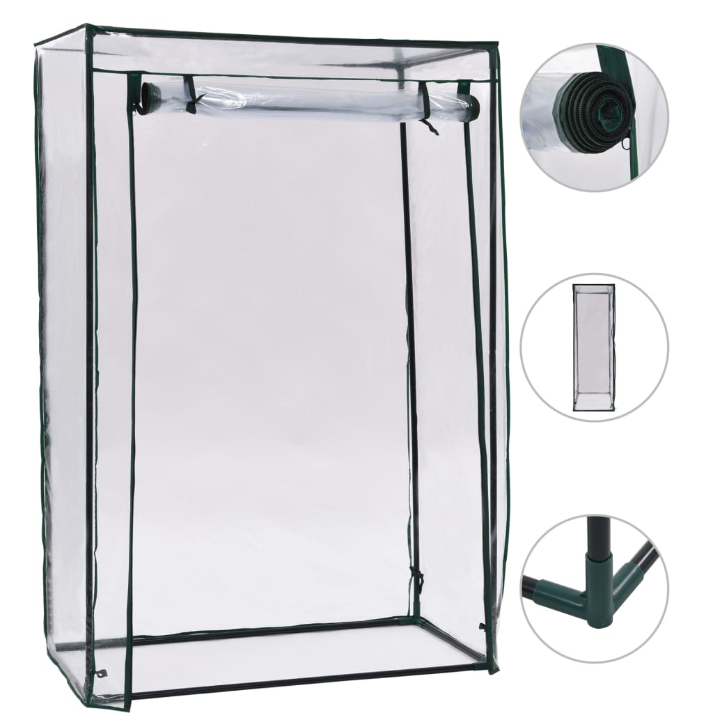 Vidaxl Tomato Greenhouse Roll-up Door With Zipper Greenhouse Cold Frame Garden Tomato Greenhouse Film Tent 102x52x150cm