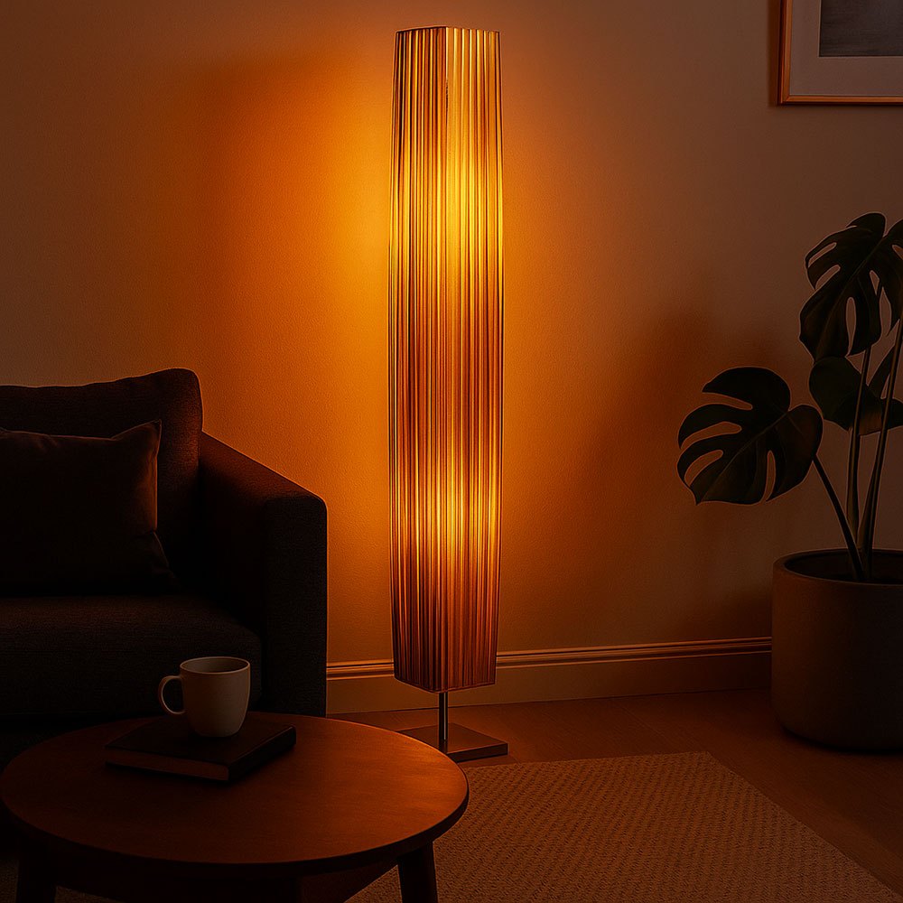 Image of Floor Lamp, Textile, 2x E27, L X W X H 14 X 14 X 19 Cm