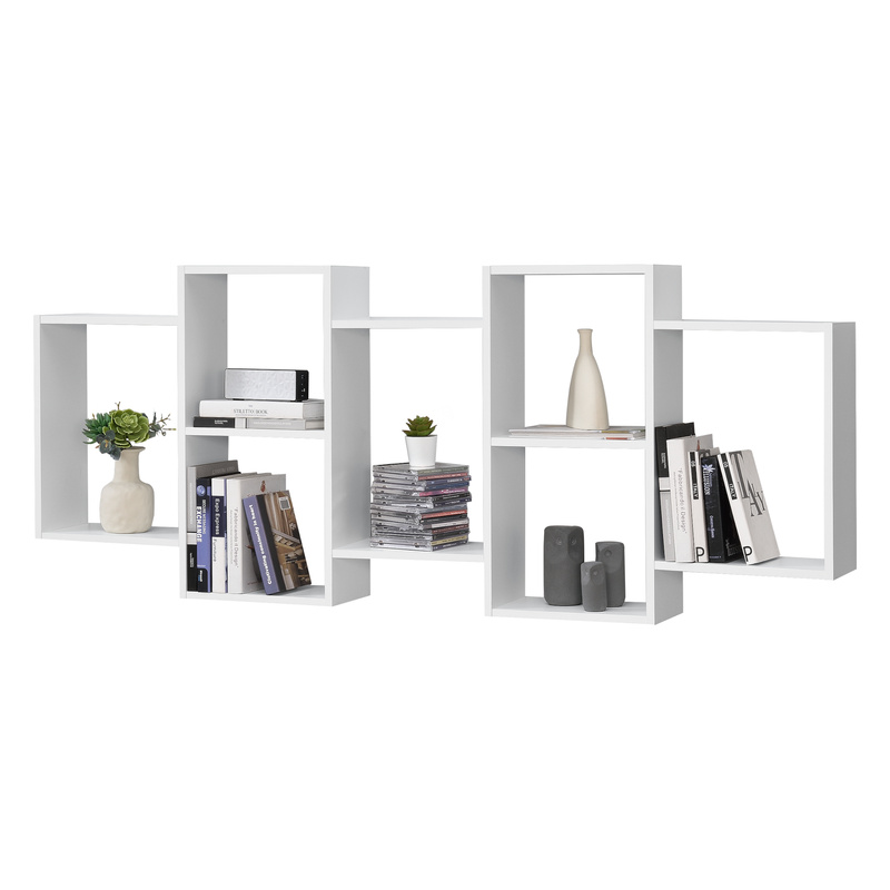 Image of Shelving Unit Jessheim 161x18x65 Cm With Compartments Max. 25 Kg Chipboard White En.casa