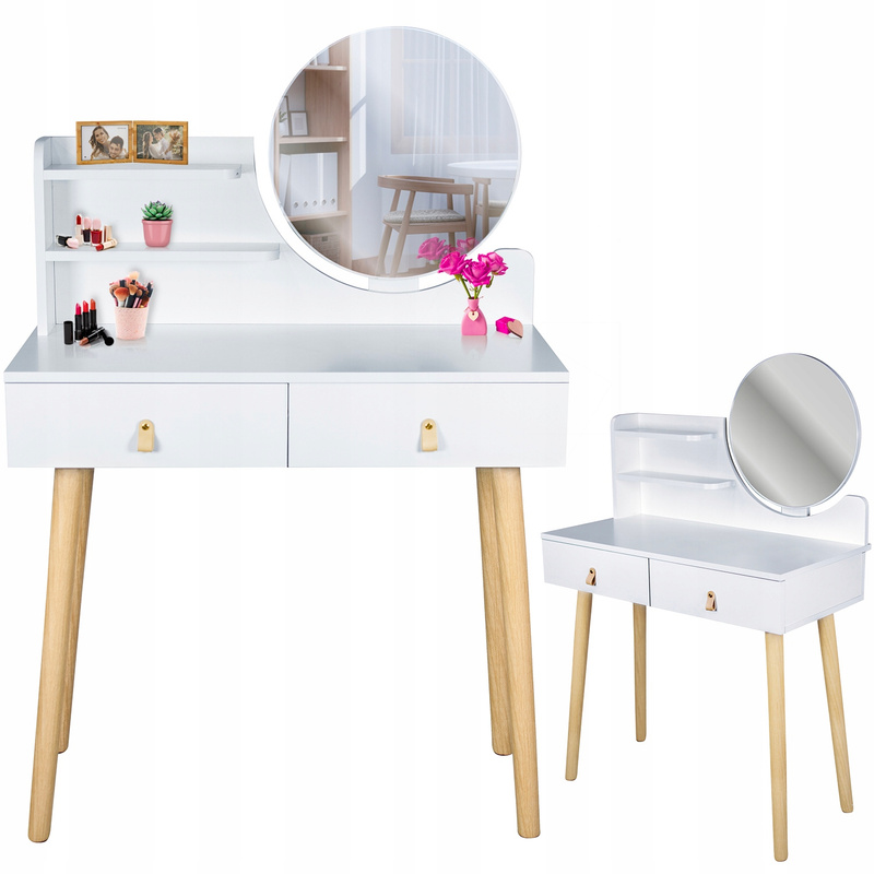 Scandinavian Cosmetic Vanity Table With Mirror Scandi
