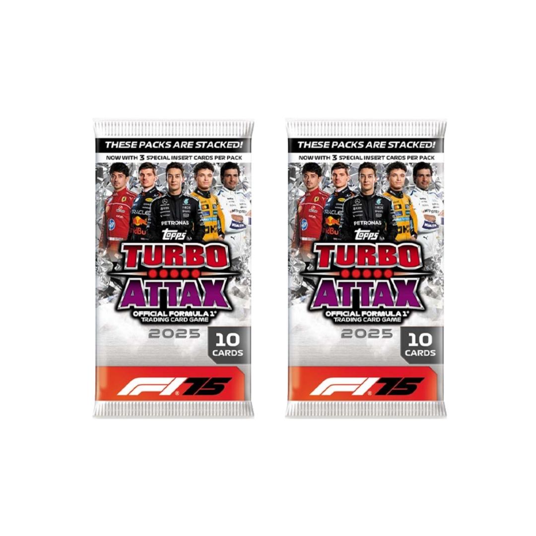 Image of 2 X Topps Turbo Attax 2025 Booster Packs With 20 F1® Collectible Cards