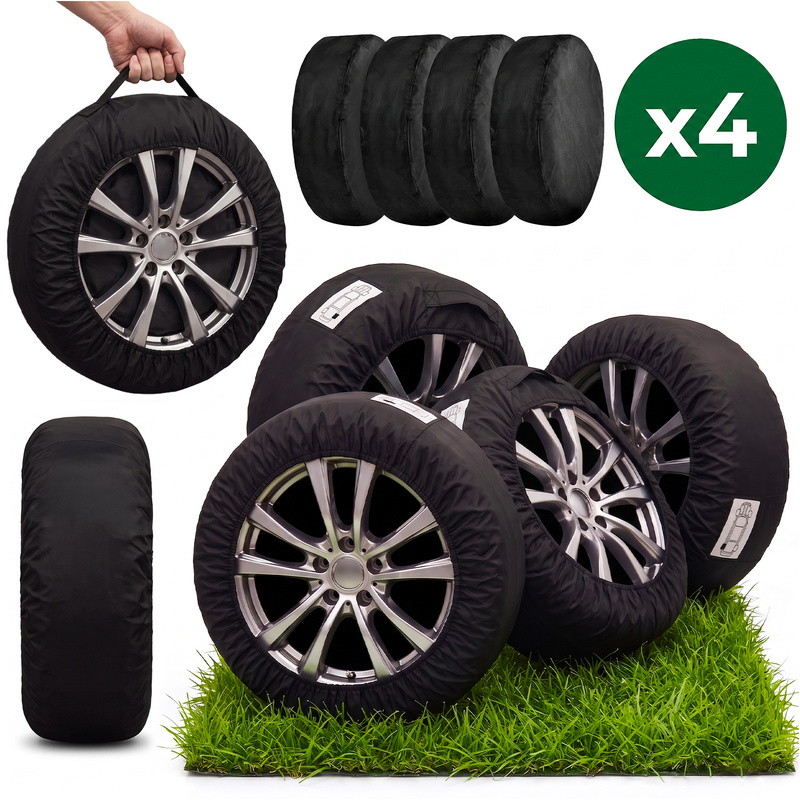 TEMU Covers For Tires And Wheels Waterproof Set Of 4 For Storage And Transport, Car Wheel Covers Size Tires 13-17 Inches With Rope And Handles, Tire