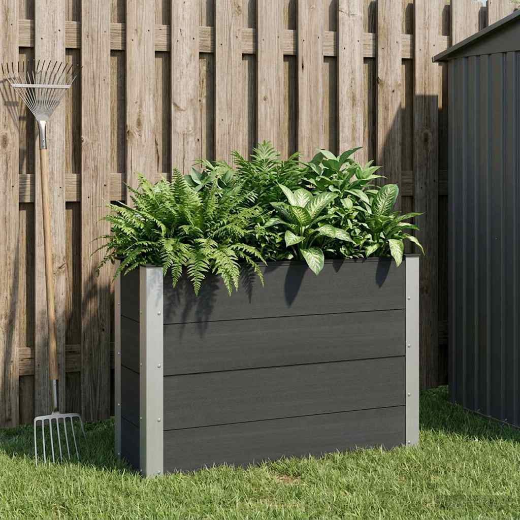 Image of Vidaxl Raised Garden Bed, Black, 100 X 30 X 72 Cm, Rust-resistant, Weatherproof Planter, Modern For Herbs And Flowers