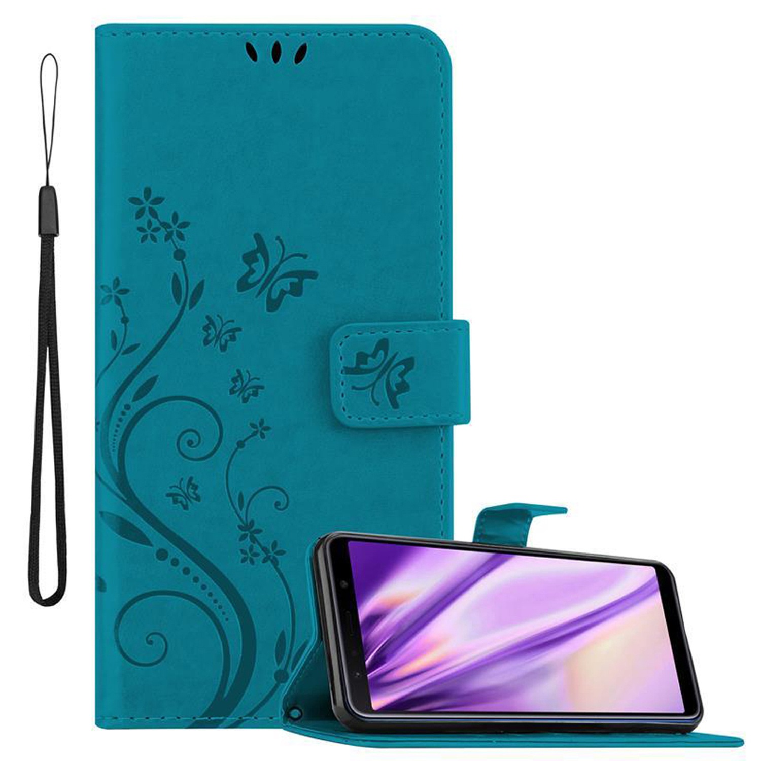 Case Compatible For Galaxy A7 2018 Protective Cover With Magnetic Closure, Stand Function And Card Slots Flip Case Flower Cover Phone Case Foldable Case Book Bag