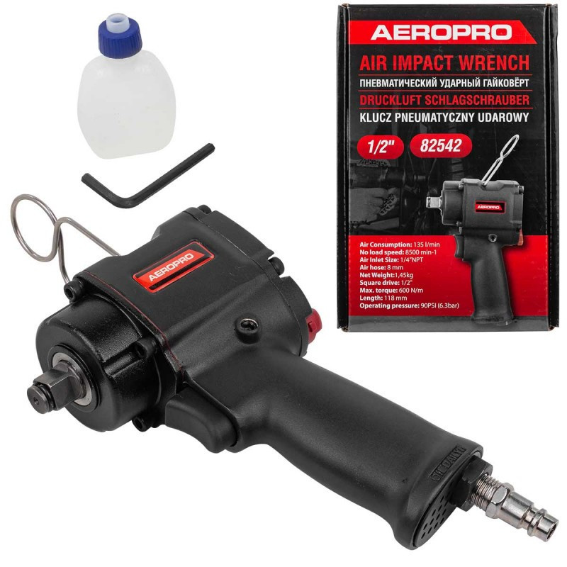Pneumatic Impact Wrench 600 Nm 1/2" Compact