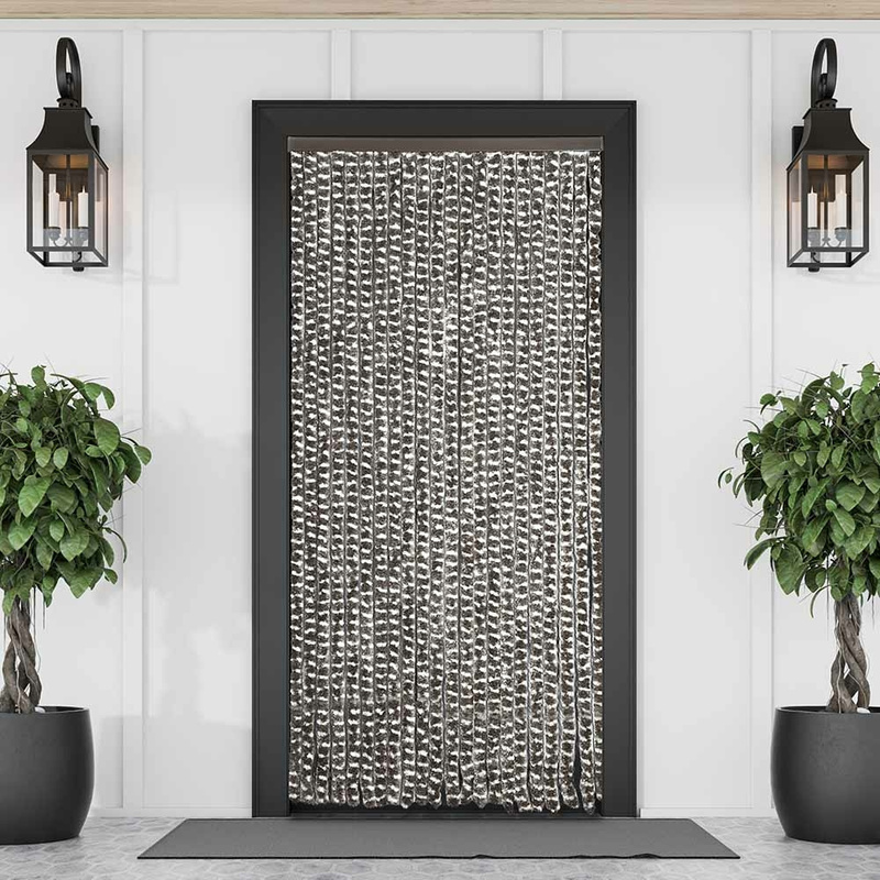 TEMU Rideau de porte chenille anti-mouche polypropylène 90 x 220 cm - barrière insectes UV - porte moustiquaire bandes souples cuisine buanderie