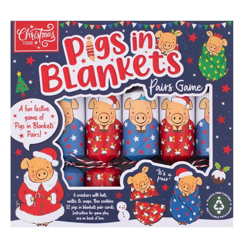 TEMU Pack Of 6 Pigs In Blankets Game Christmas Crackers - 9" Interactive Matching Pairs Game Adults Xmas Holiday Dinner Table Decorations - Novelty