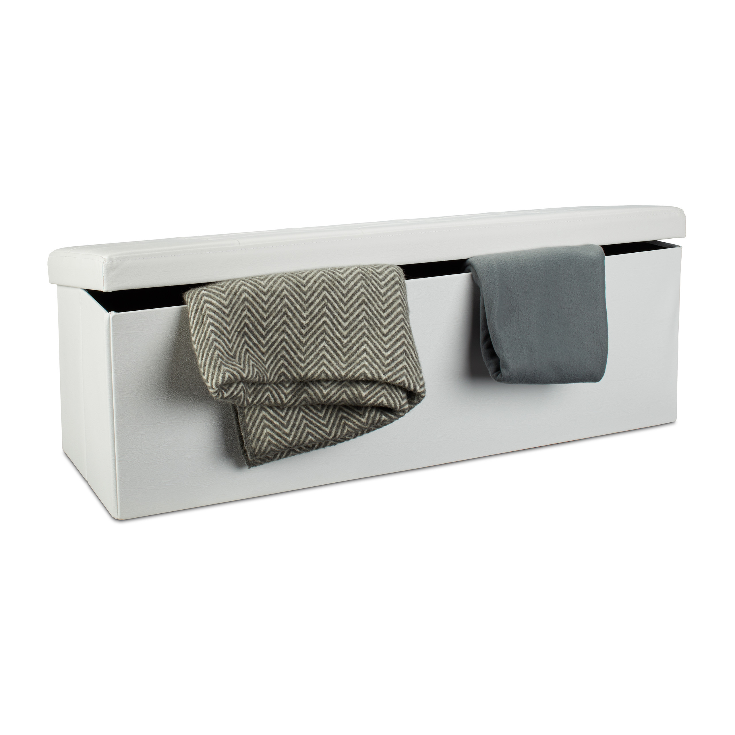 Folding Bench In White - (w)114 X (h)38