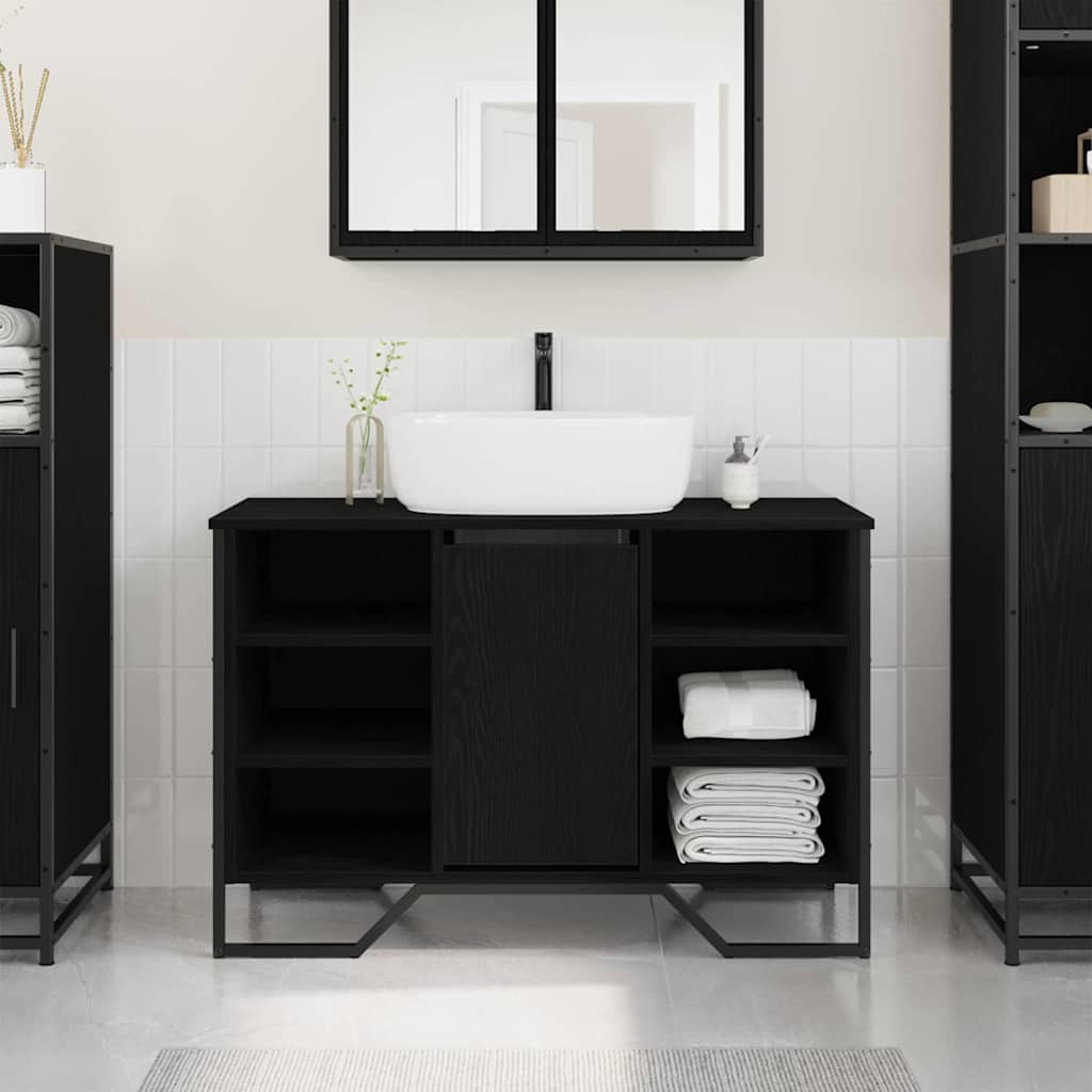 Vidaxl Sink Cabinet 91x35x60 Cm Wood Material – Stylish And Practical Storage For Your Bathroom. Modern Compact Organizer For Indoors