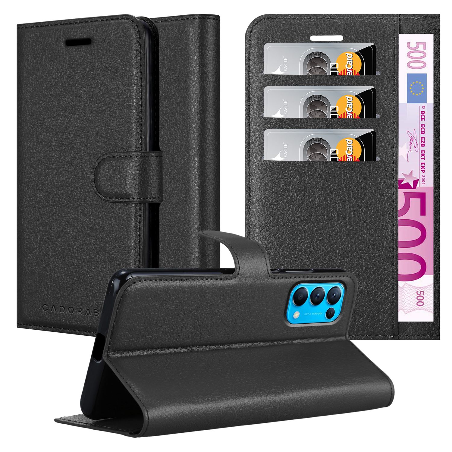 Image of Compatible For Oppo Find X3 Lite Case Protective Cover With Magnetic Closure, Stand And Card Slot Flip Case Cover Case Phone Case Book Bag
