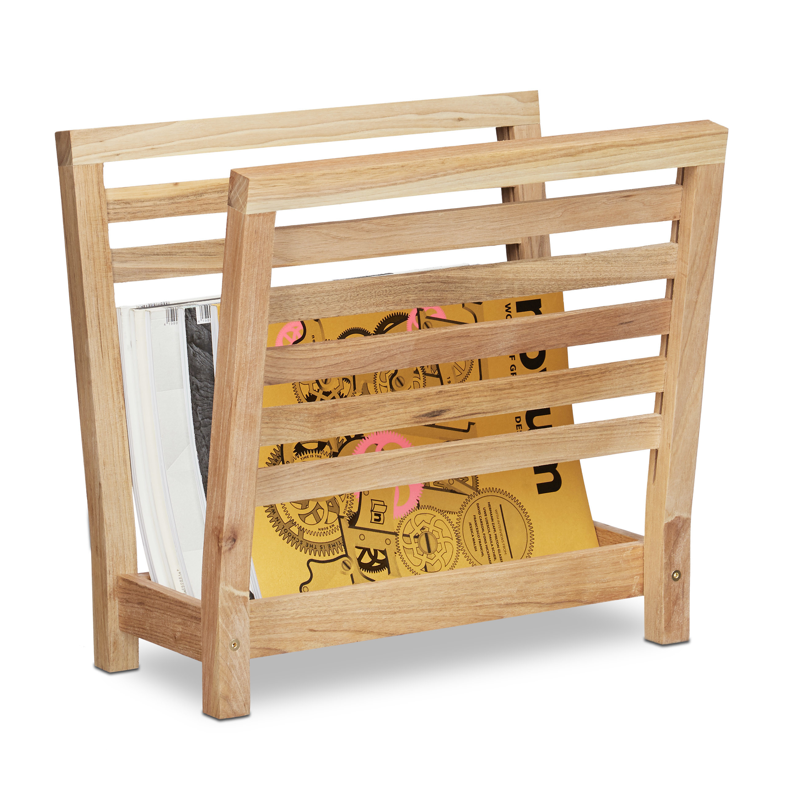 Walnut Newspaper Stand In Natural Finish