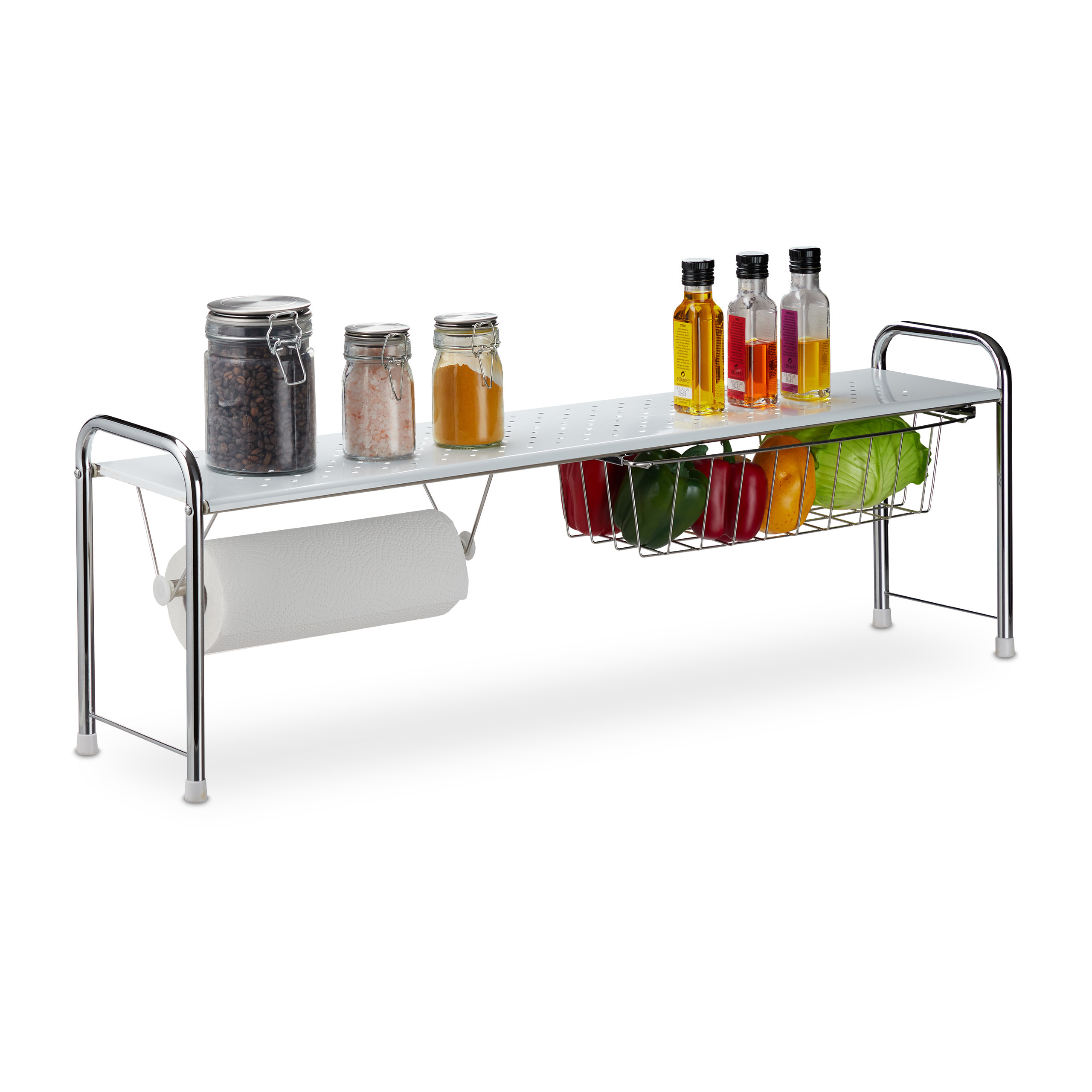 Sink Shelf In White/silvery - (w)94 X (h)32 X (d)23 Cm