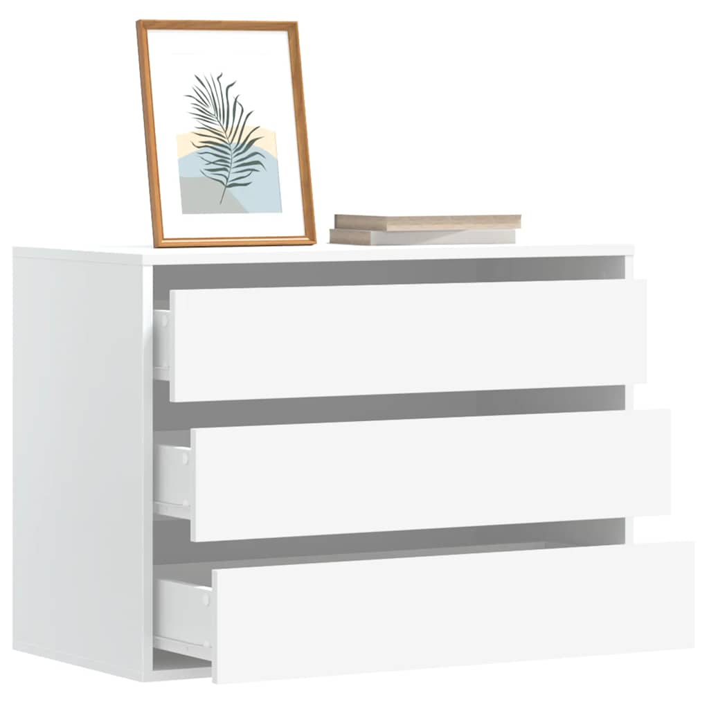 Image of Vidaxl Dresser, Sideboard With 3 Drawers, Drawer Cabinet For Living Room, Sideboard Hall Cabinet, Accent Cabinet, White Wood Material
