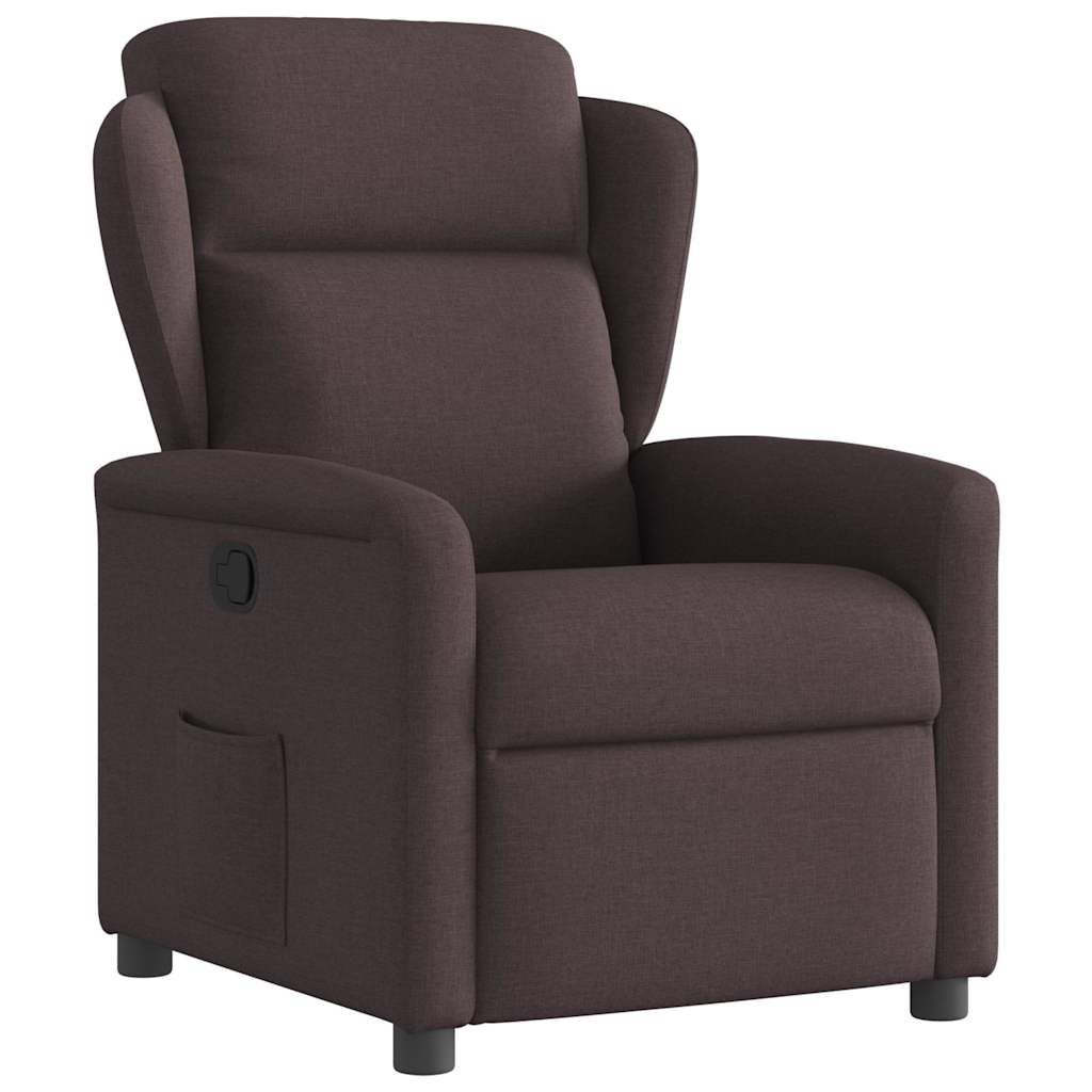 Vidaxl Relaxation Chair, Dark Brown Fabric, Adjustable Tv Armchair, Recliner, Sofa Chair