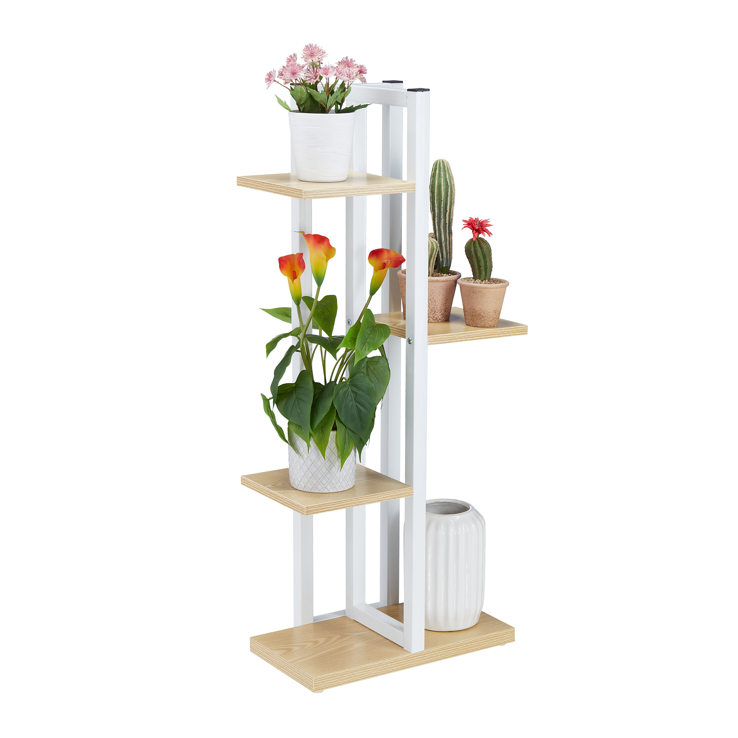 Flower Shelf In White/light Brown - (w)42.5 X (h) (d)22.5 Cm