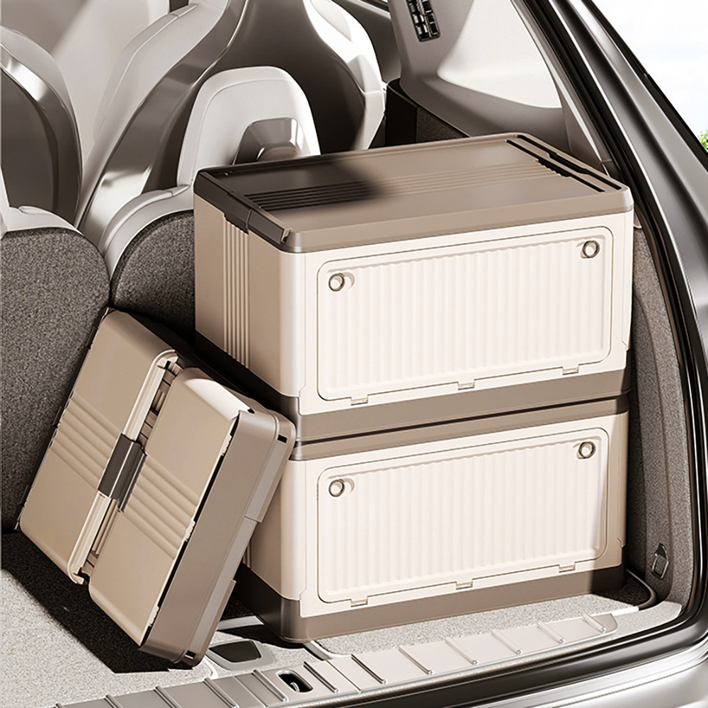 Collapsible Plastic Storage Bins with Magnetic Doors