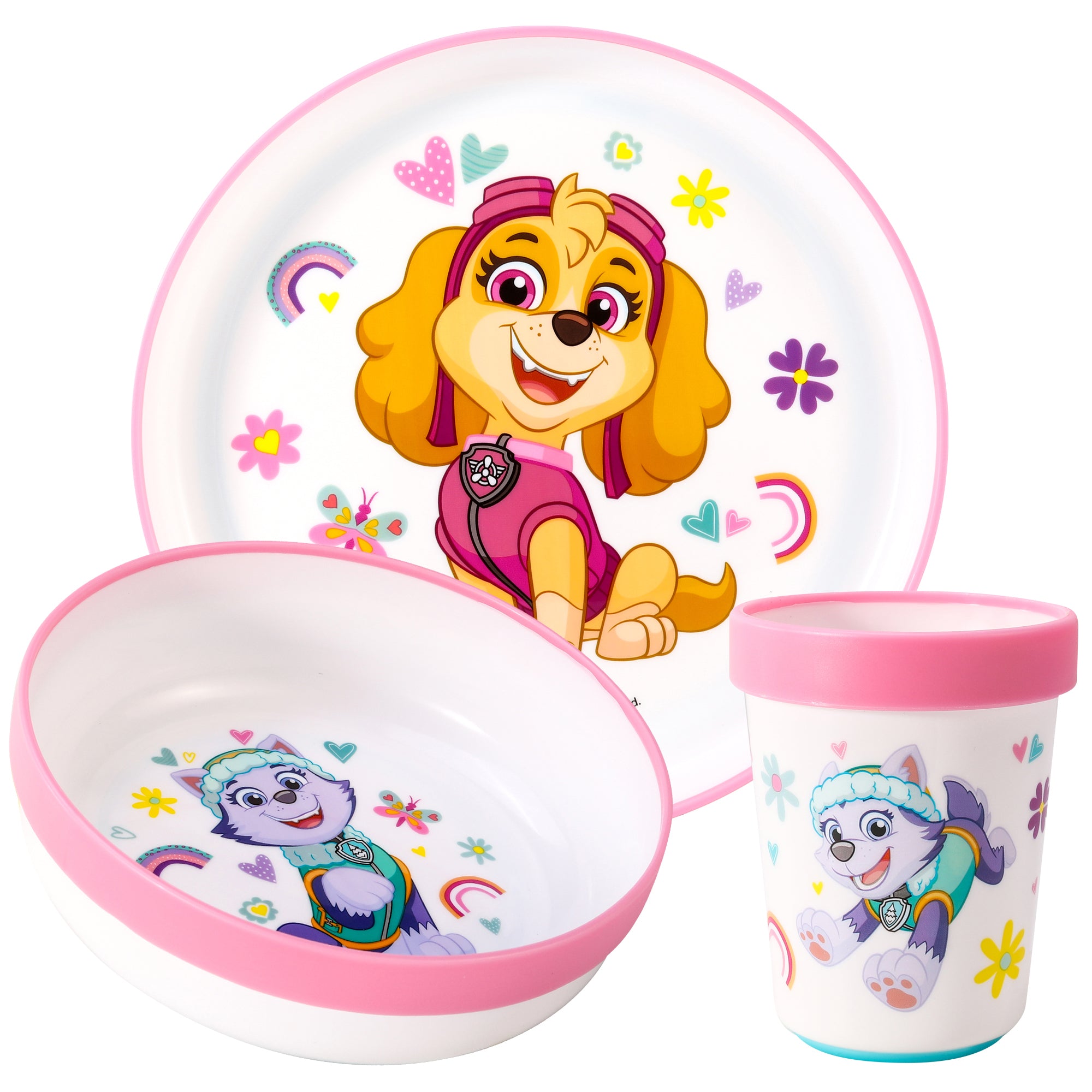 TEMU Girl 3pcs Premium Kids Dinner Tableware Set Plate, Bowl & Tumbler, Bpa Free