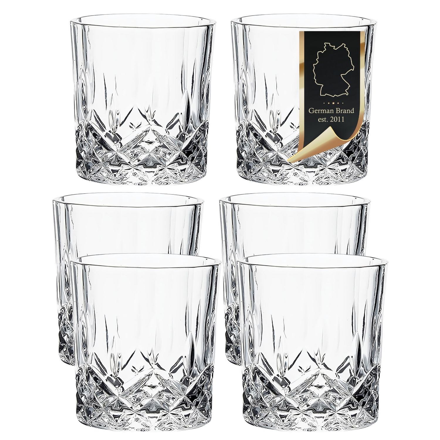 Image of Whiskey Glasses 6pcss Set In 'classic' 200ml Water Glasses 6pcss Pack, Drinking Glass, Dishwasher-safe, Whiskey Glass Forscotch Gin Rum Water