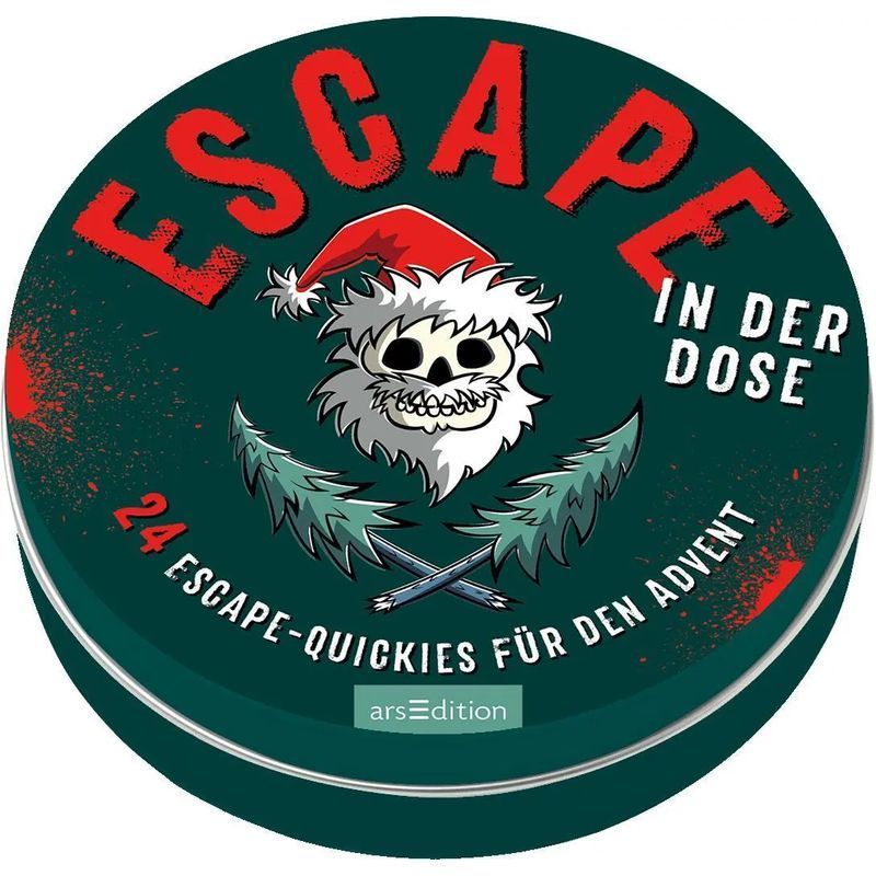 Image of Escape Advent Calendar In A Can - 24 Quick Escape Games For Advent - Paperback - Metal Can With 25 Round Cards - 25 Pages - German - 2024 - Ars Edition Gmbh - Ean 9783845857428