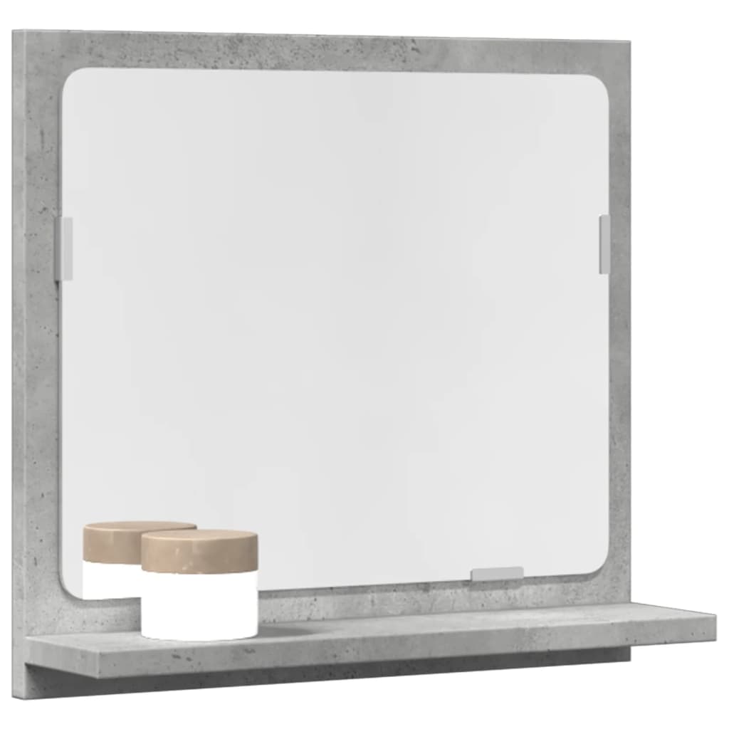 

Bathroom Mirror With Shelf Concrete Grey 40x11x37 Cm Wood Material