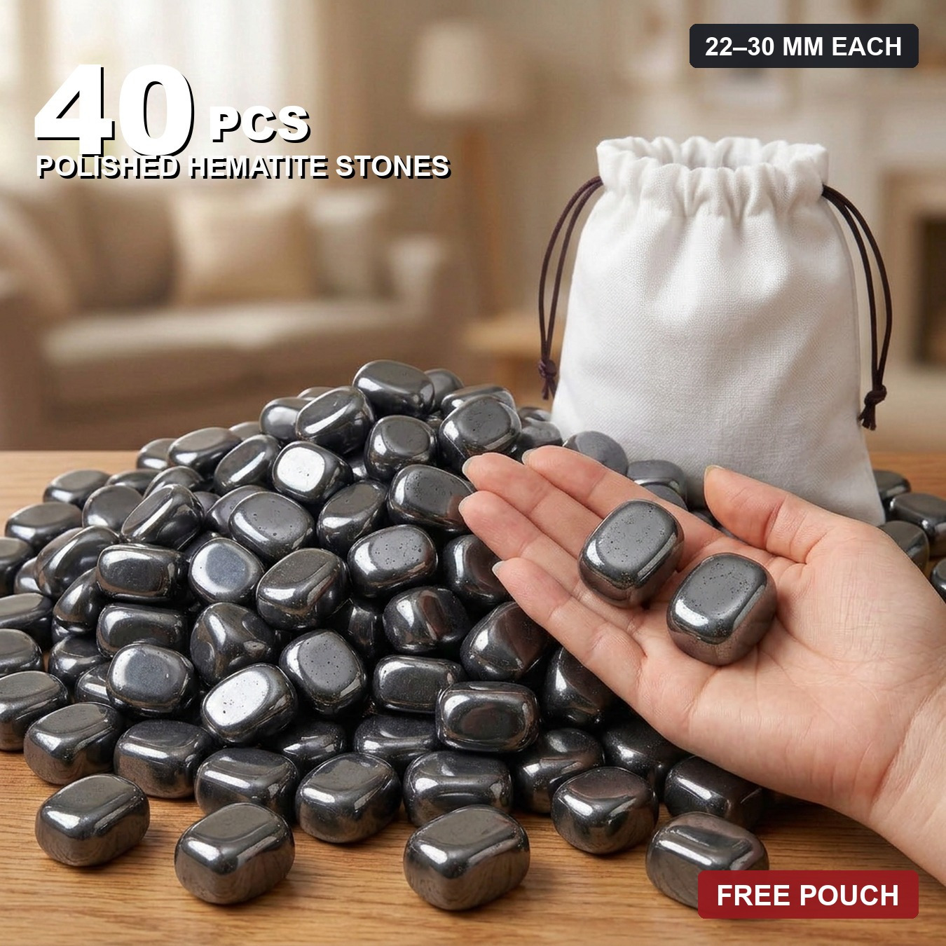Image of Attractive Stones 40pcs + Pouch + Stones