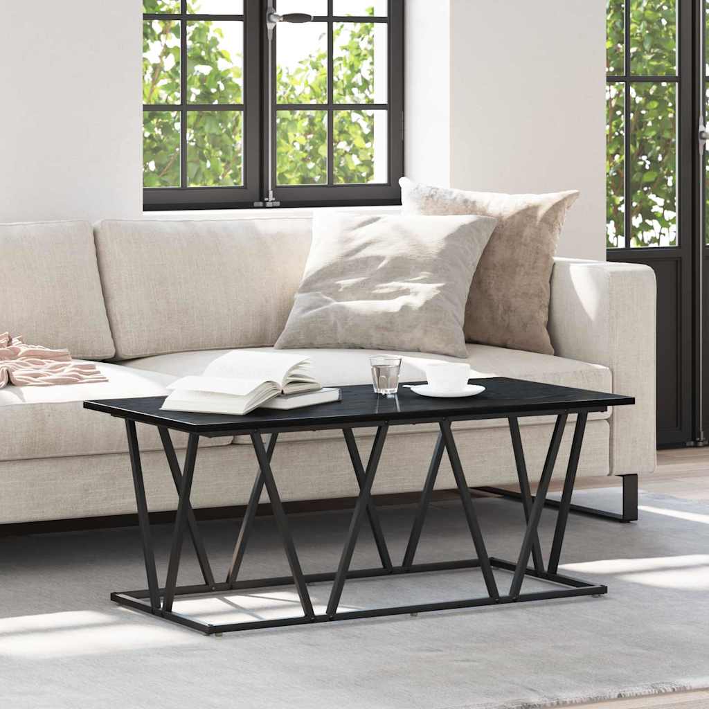 Image of Vidaxl Minimalist Coffee Table For Living Room – Durable Solid Wood Surface, Stylish , Rectangular Design, Easy Assembly, Modern Indoor Furniture With Metal Accents, Contemporary Style