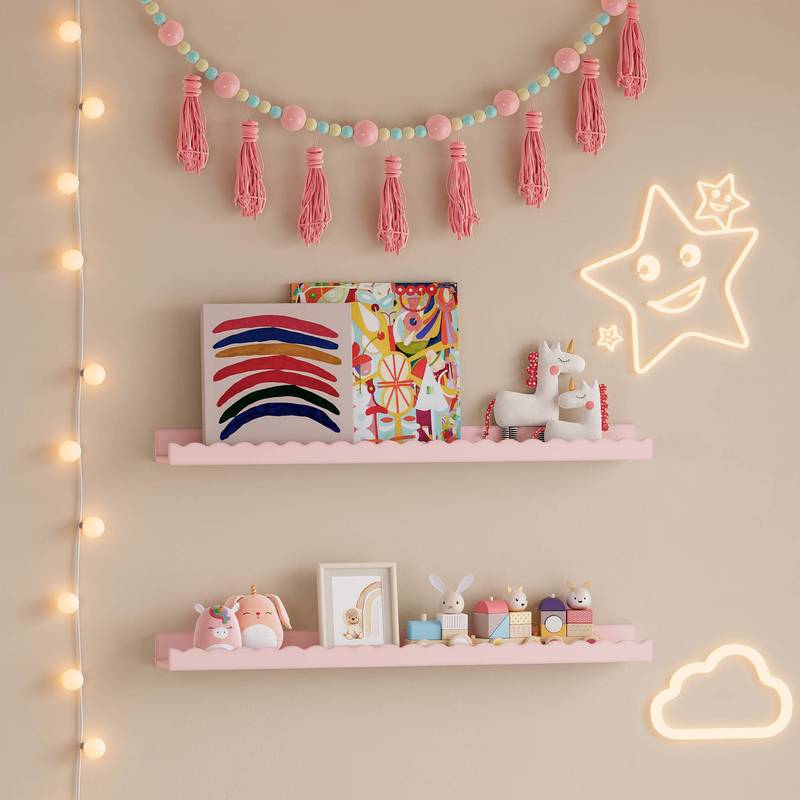Image of Children's Wall Shelf 2pcs Set Vestnesspiral Design 60 X 10 X 5 Cmcandy