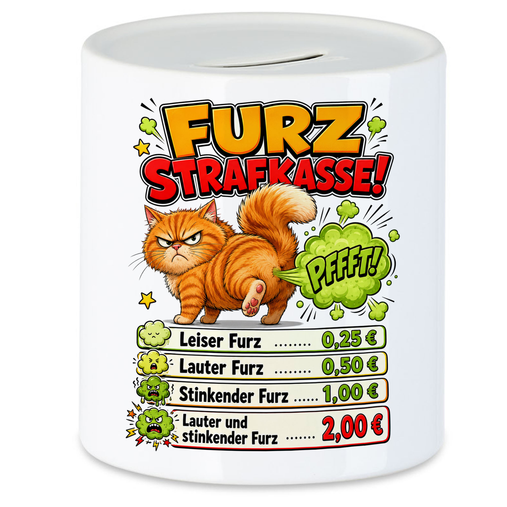 Funny Fart Piggy Bank With Cat, Wish- , Gift For , , Cat Lovers, Birthday, Christmas
