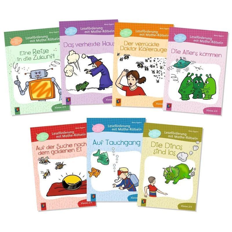 Image of Package: Reading Enhancement With Math Puzzles - 7 Workbooks - Book - 7 Workbooks - Mary Eggers - 32 Pages - German - 2026 - Verlag An Der Ruhr Gmbh - Ean 9783834671516