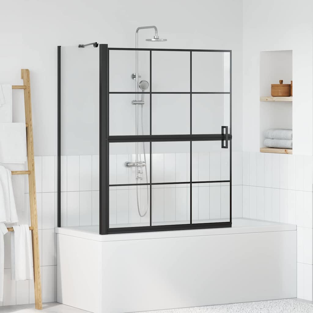 vidaXL Bad Douche Scherm Zwart en 100 x 67 x 129.5 cm