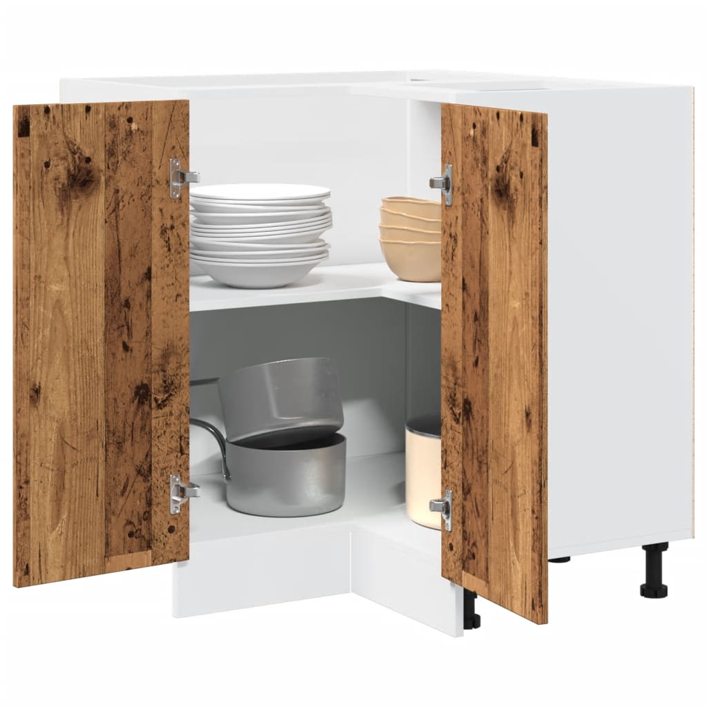 Image of Vidaxl "" Cabinet, 75.5x75.5x81.5 Cm, Wood Material, Storage Cabinet, Base Cabinet, Dish Cabinet, Kitchen Base Cabinet, Cabinet