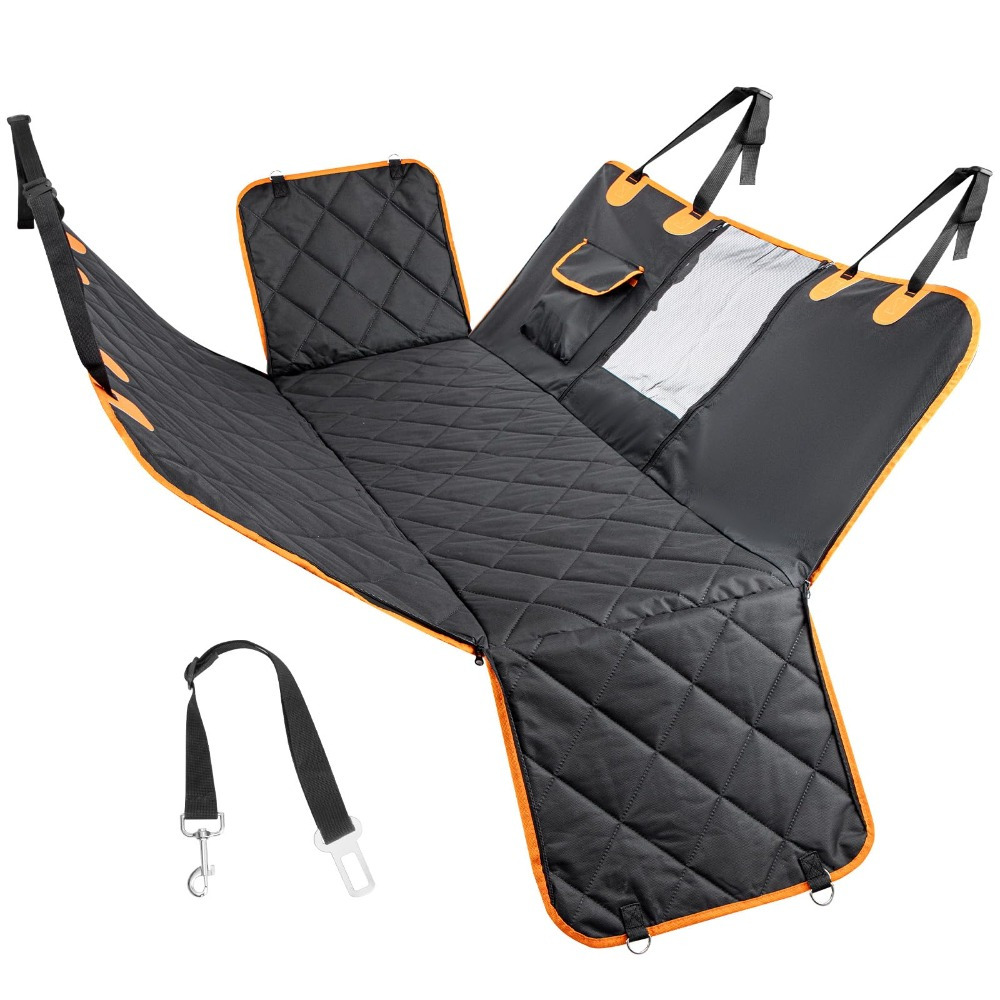 Image of Dog Car Seat Cover, Dog Hammock For The Back Seat, Car Bed With Mesh Window, Protects Upholstery, Suitable For Cars, Trucks And Suvs