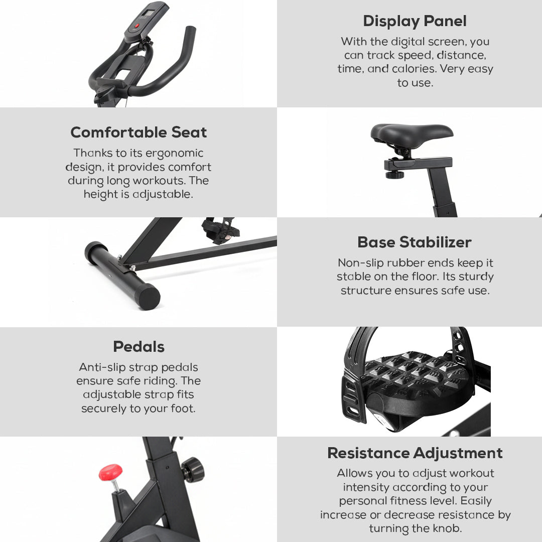 Adjustable, Portable, LCD Monitor Upright Exercise Bike