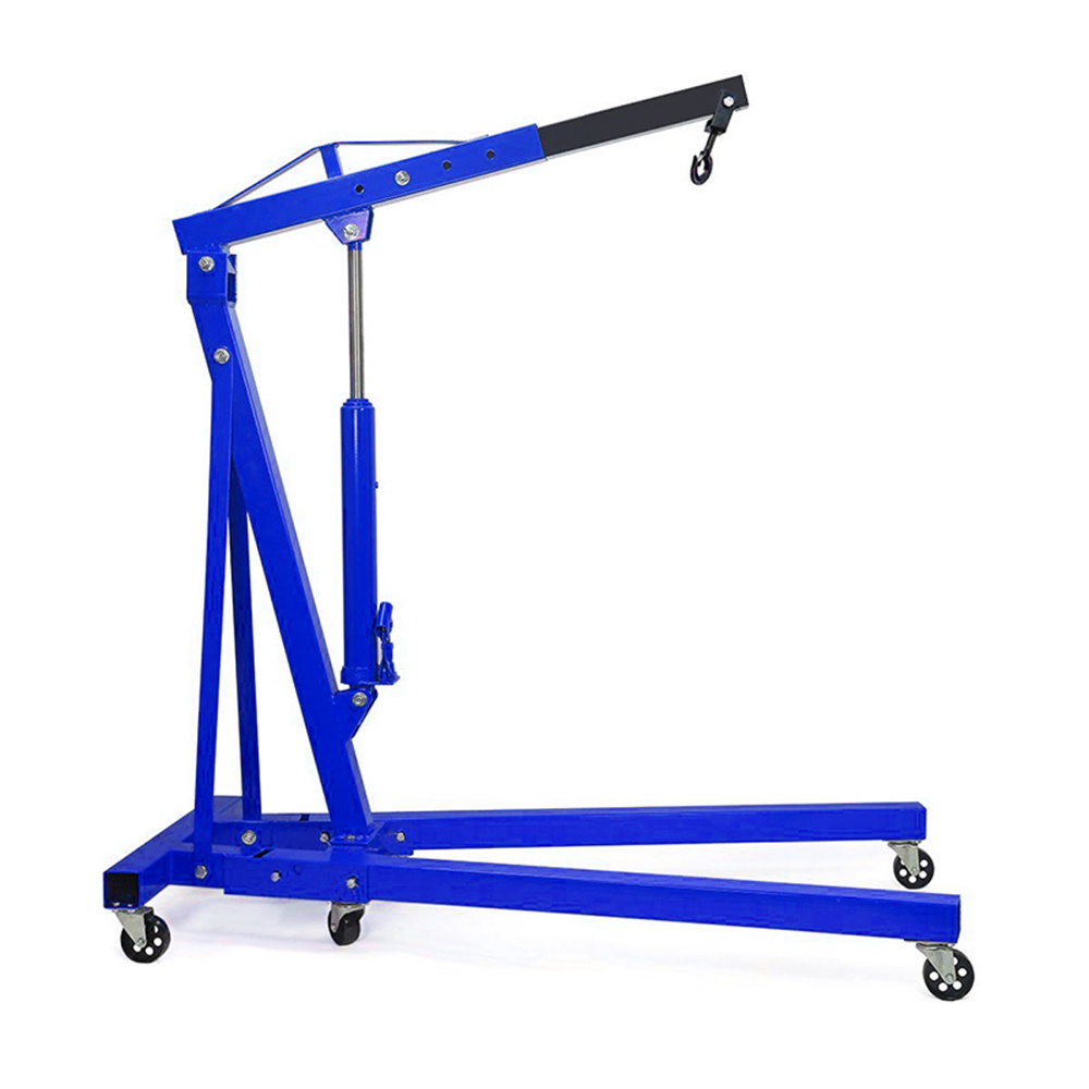 Blue 1 Ton Folding Engine Crane Stand for Garage Use