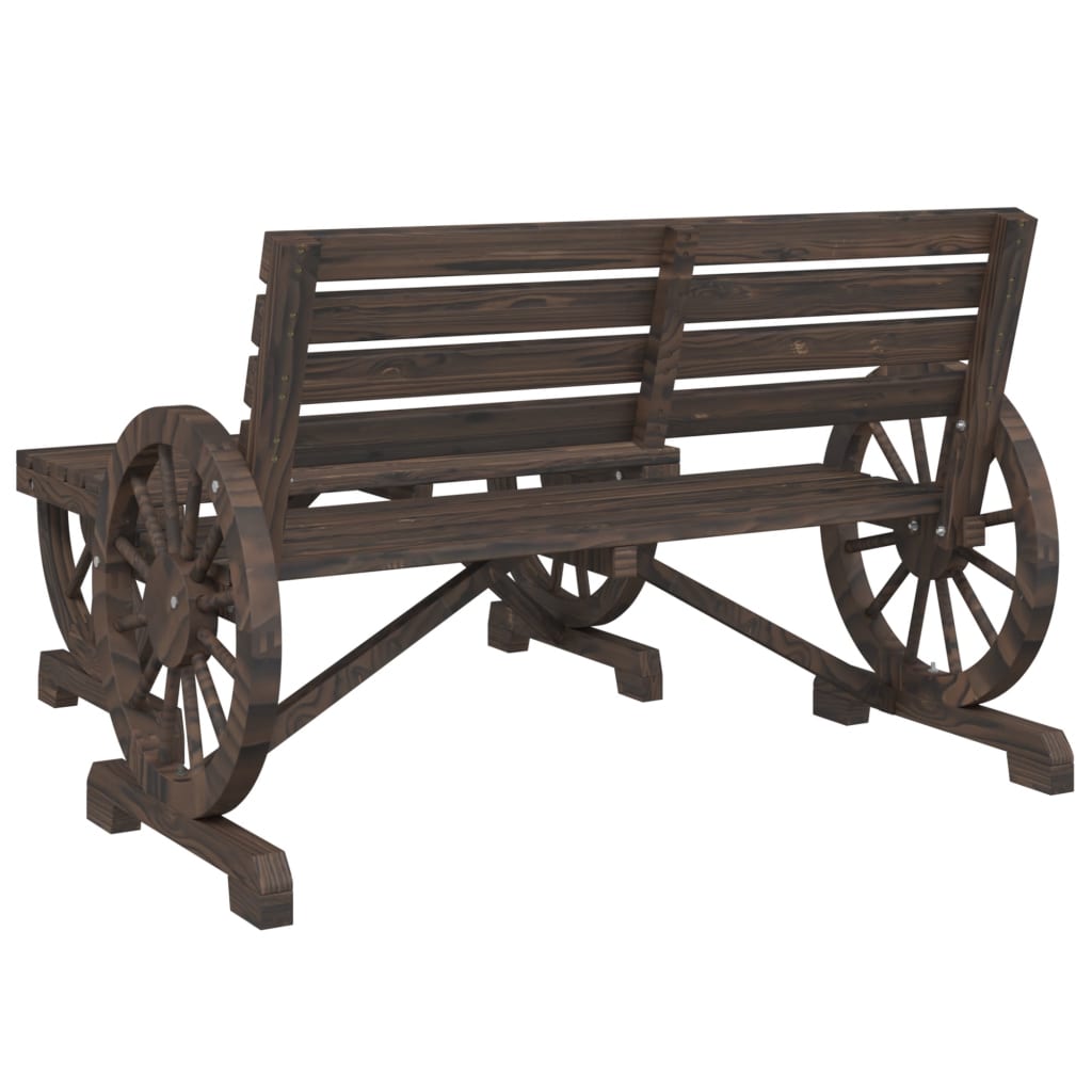 Gartenmöbel-Set Holz 2-tlg-Gartenbank & Tisch-Wagenrad