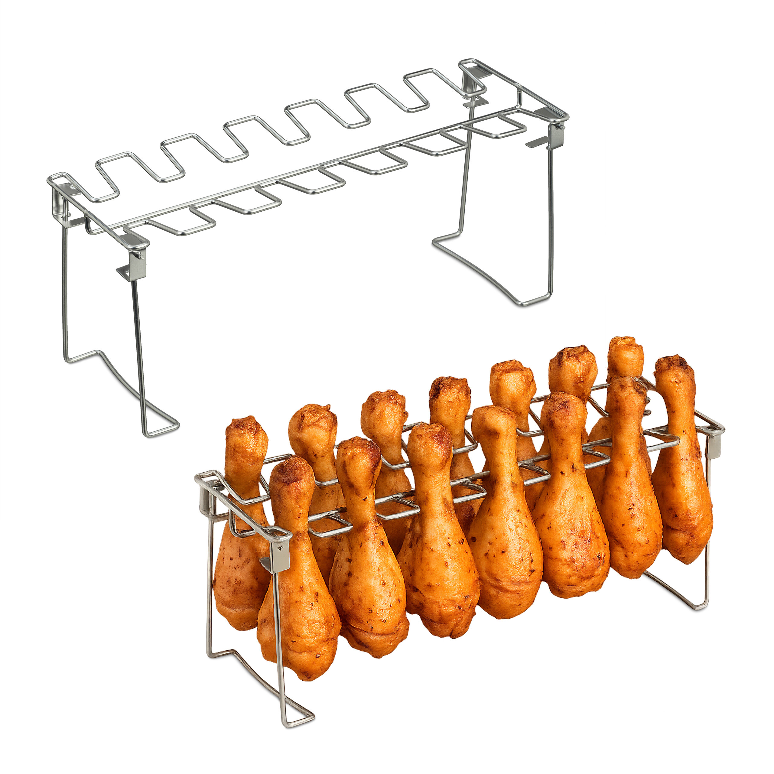 2 X Chicken Leg Holders In Silver