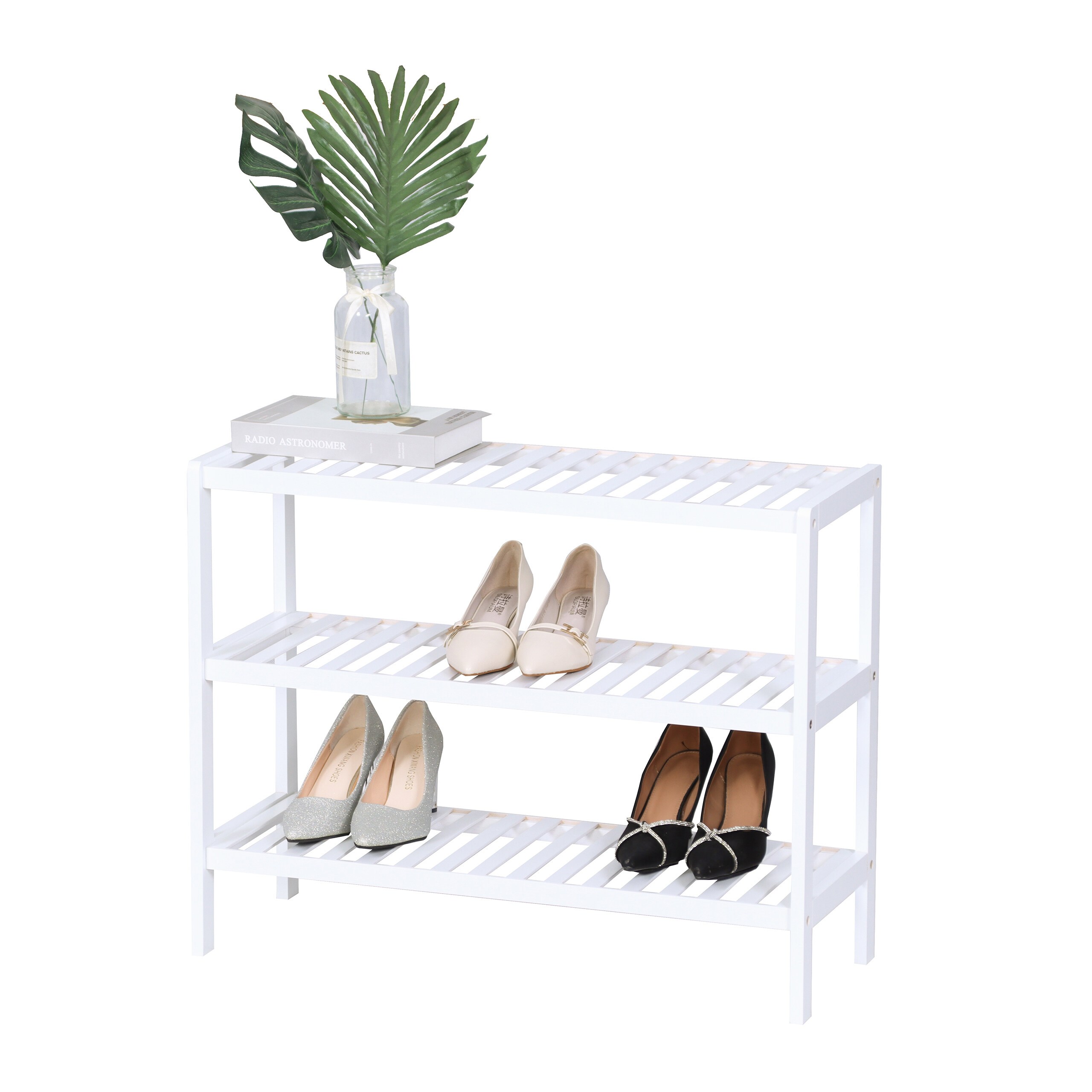 White Shoe Rack - (w)70 X (h)54.5 X (d)24.5 Cm