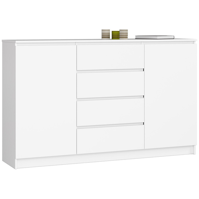 Image of Akord K160 Wardrobe, 160 Cm, 2 Doors, 4 Drawers, 4 Shelves, 160x40x99 Cm