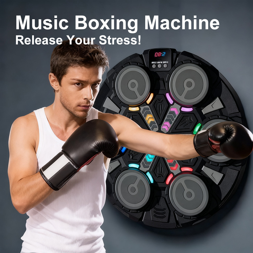 Image of Wireless Smart Boxing Trainer With 6 Pads – 5-speed & Volume Adjustable, Music Sync, Intelligent Counting & , Usb Rechargeable, Perfect For Home Fitness & , Holiday Gift Bundle