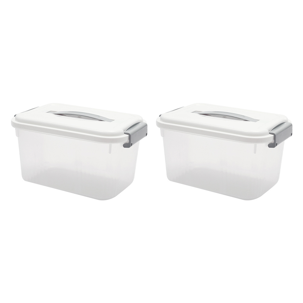 2pcs Large Stackable Clear Storage Boxes with Wheels for Easy Organisation