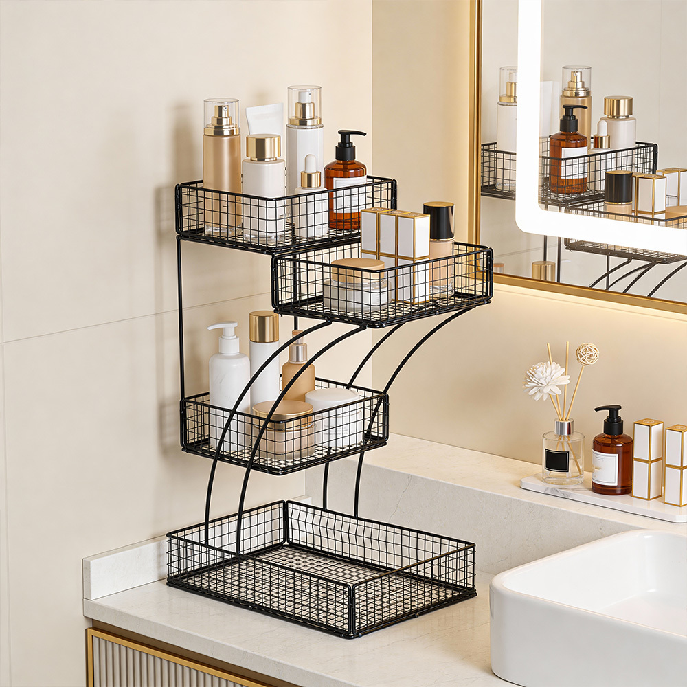Staggered Makeup Organizer with 4 Levels