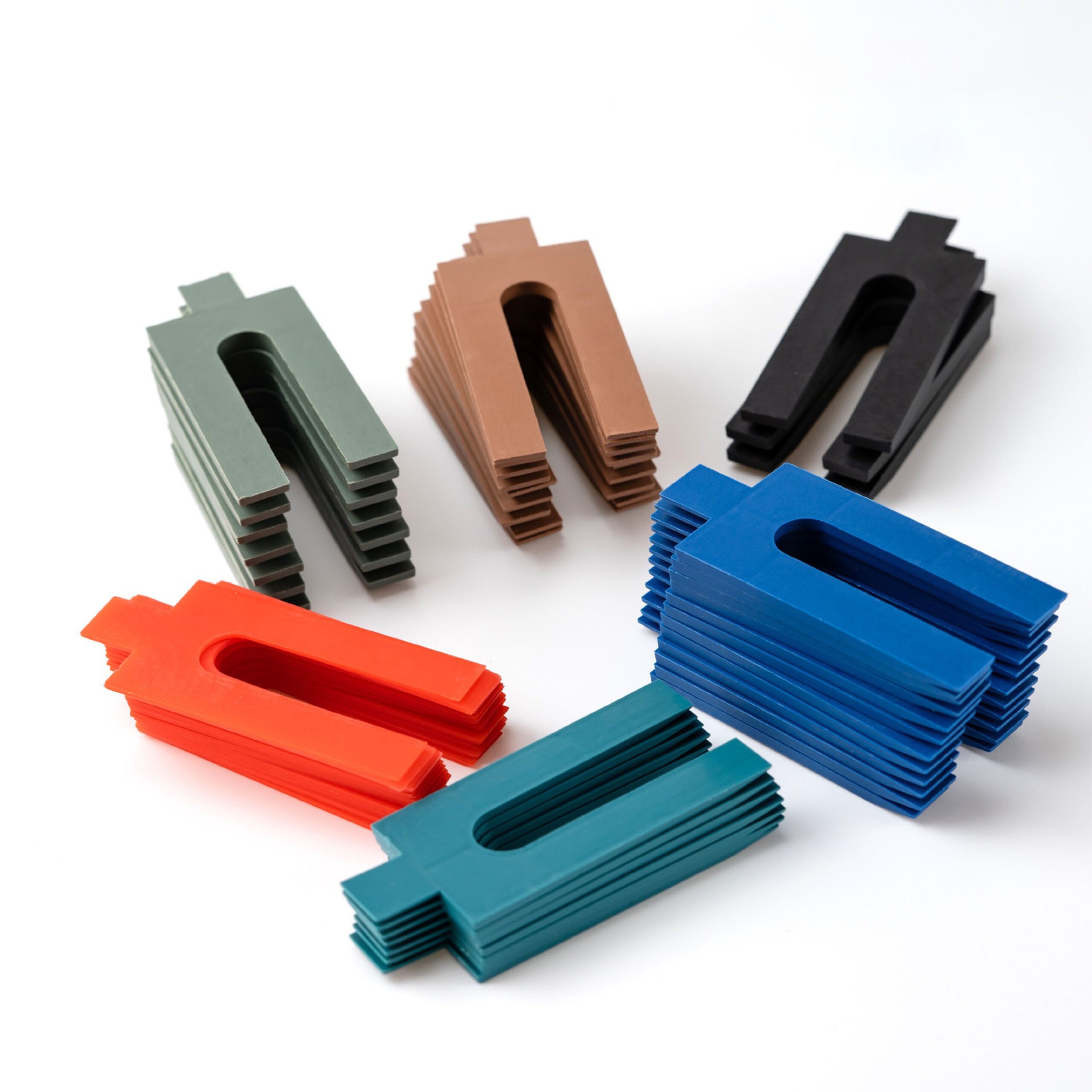 TEMU Glazing Blocks Colorful, 144pcs Set, Plastic, 6 Strengths From 1 To 6 Mm, 3.3 X 7.7 Cm, With And Hollow Spaces, For Window Assembly, Drywall