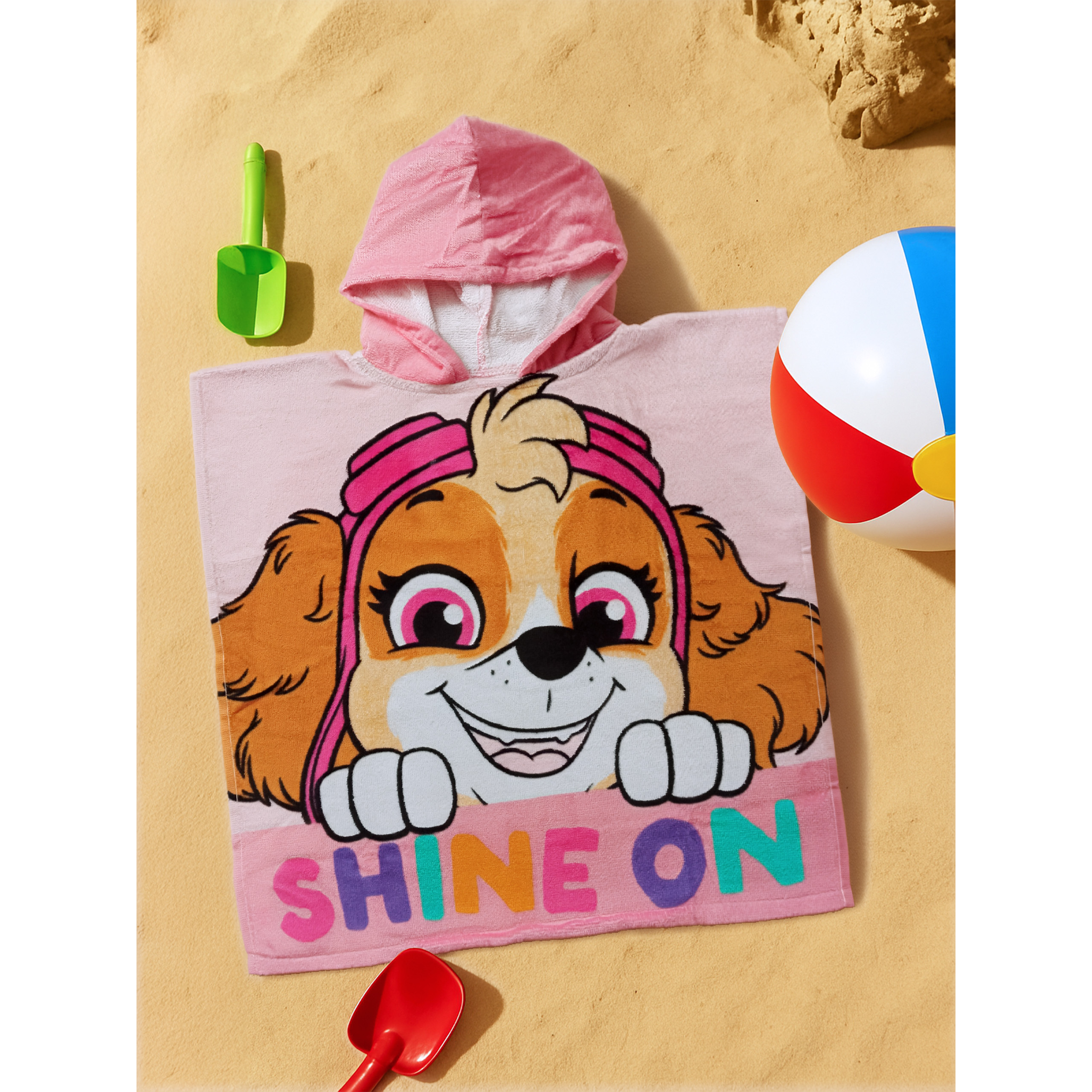 Image of - Bath Poncho For Girls Towel Children's Bath Towel With Hood 100%50 X 100 Cm Pink