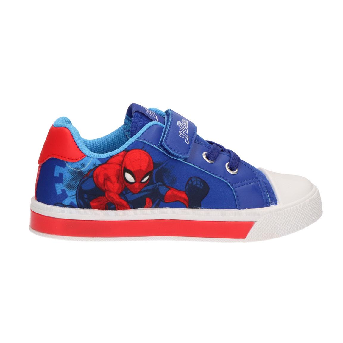 Spiderman Canvas Sneakers With Pvc Sole And Lights, Dark Blue