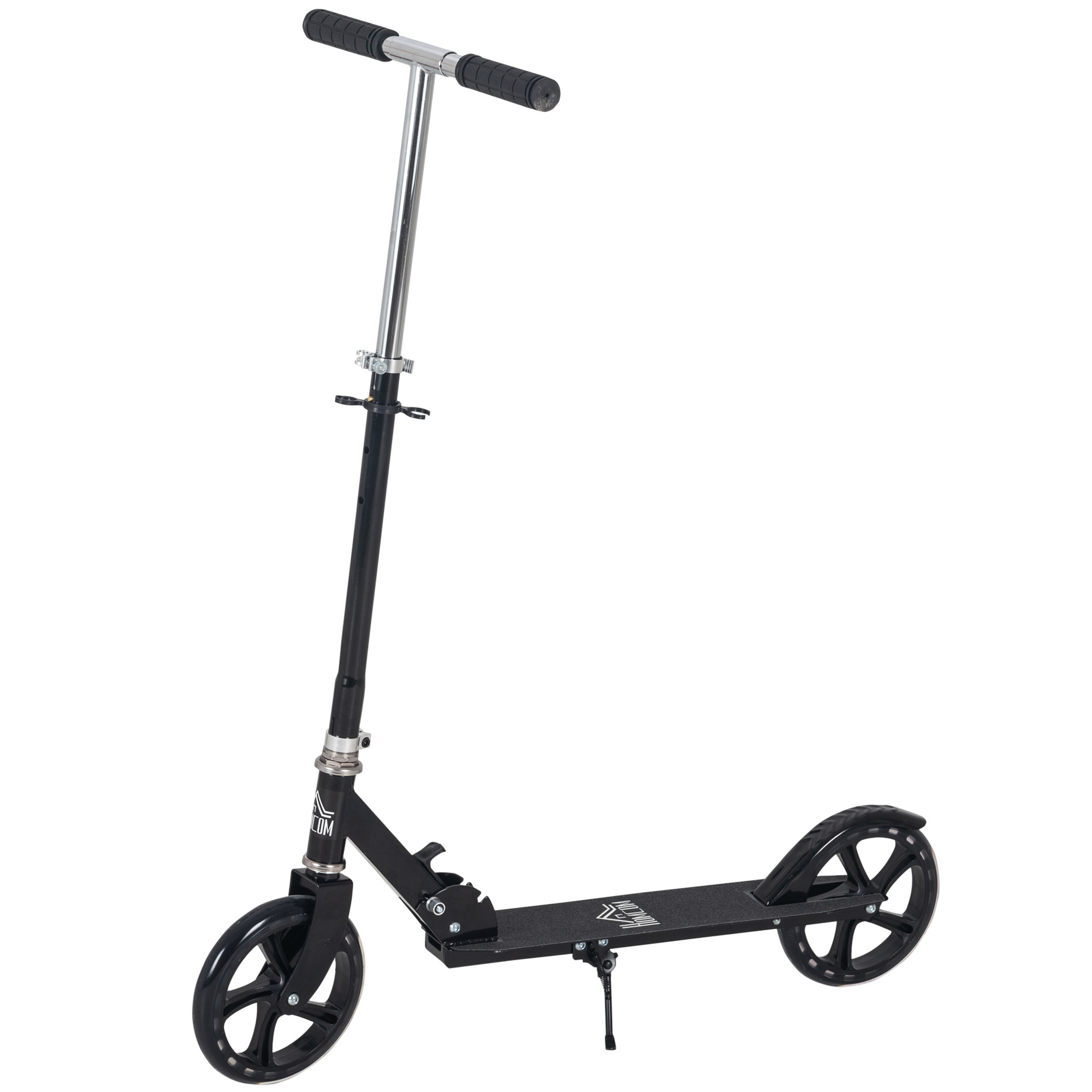 TEMU HOMCOM Patinete Plegable para Niños de 7-14 Años Scooter Infantil Manillar Ajustable de 4 Niveles con Freno 88x37x75-100 cm Negro
