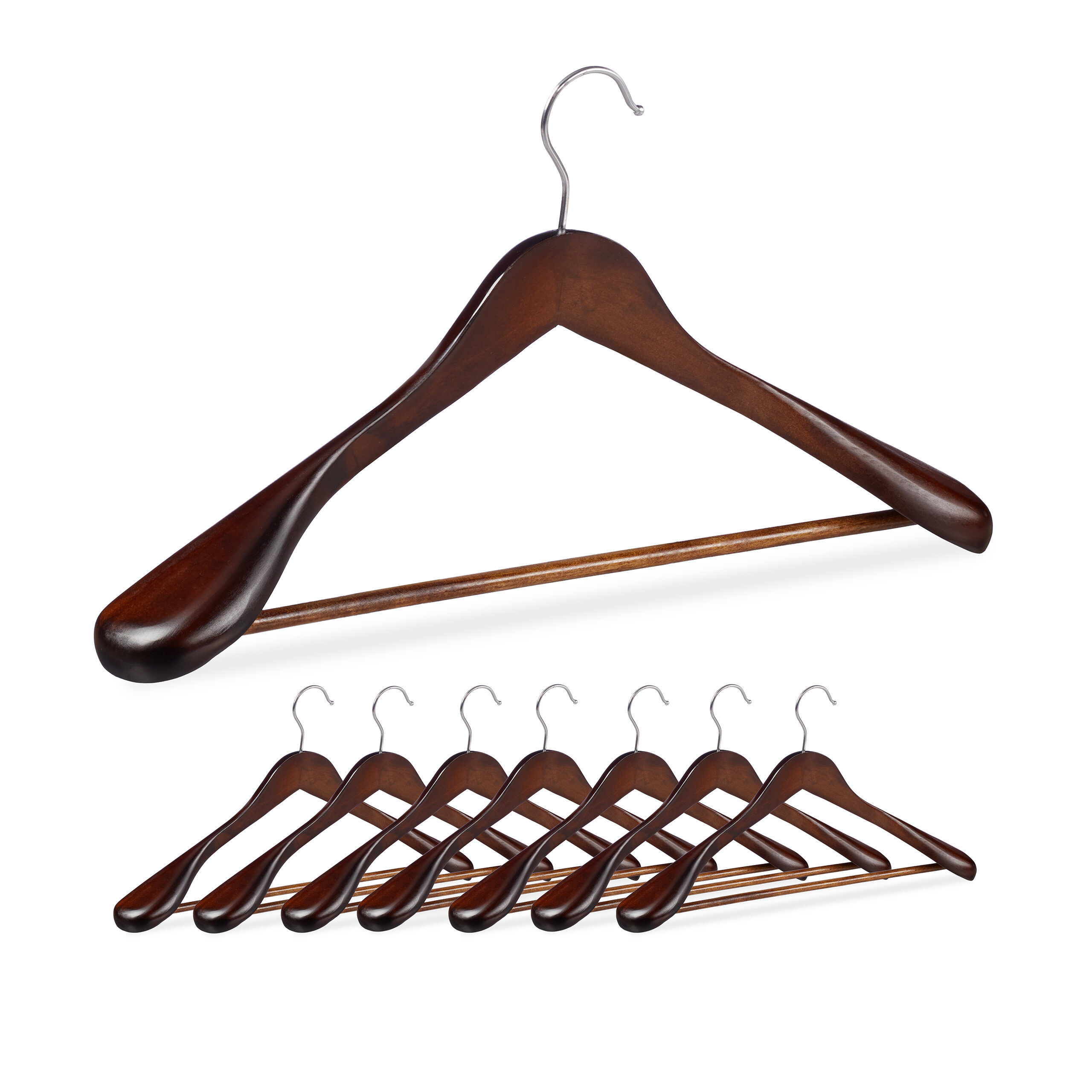 8 Brown Suit Hangers