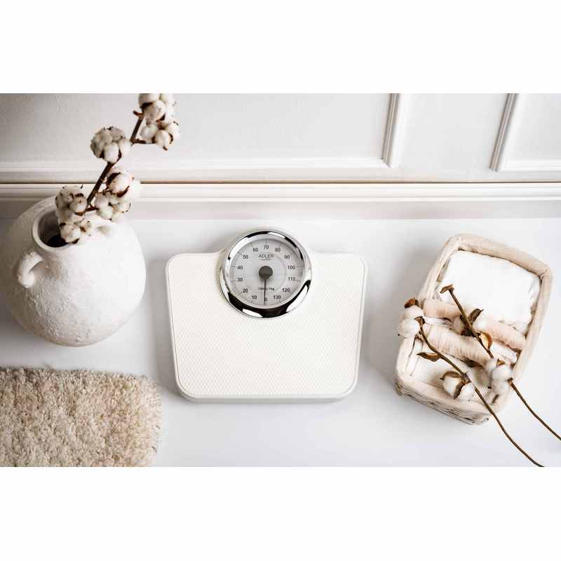 TEMU Balance de Salle de Bain Mécanique avec Large de 15 cm, Surface Antidérapante et Boîtier en Métal, Piles, jusqu'à 136 kg, Précise à l'Emploi