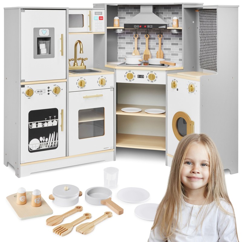 Image of Wooden, Interactive Xxxl Kitchen With Led Lighting, Hood And Accessories