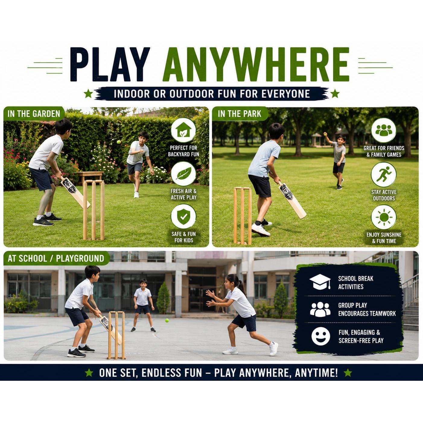 No 5 Complete Cricket Sports Set with Carry Bag